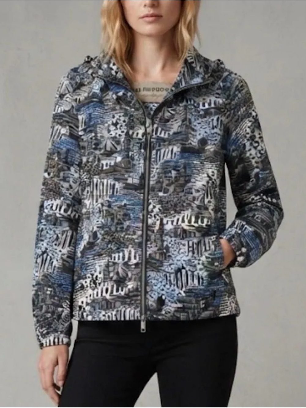 New! Burberry Boat Harbor Print Nylon Hooded Jacket Rare Novelty Unisex🌊⚓️ Large - Picture 4 of 13